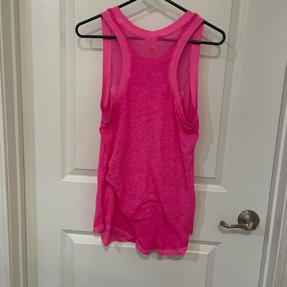 Victoria's Secret PINK Neon Pink Burnout Mesh Racerback Tank Top Small - Picture 4 of 4